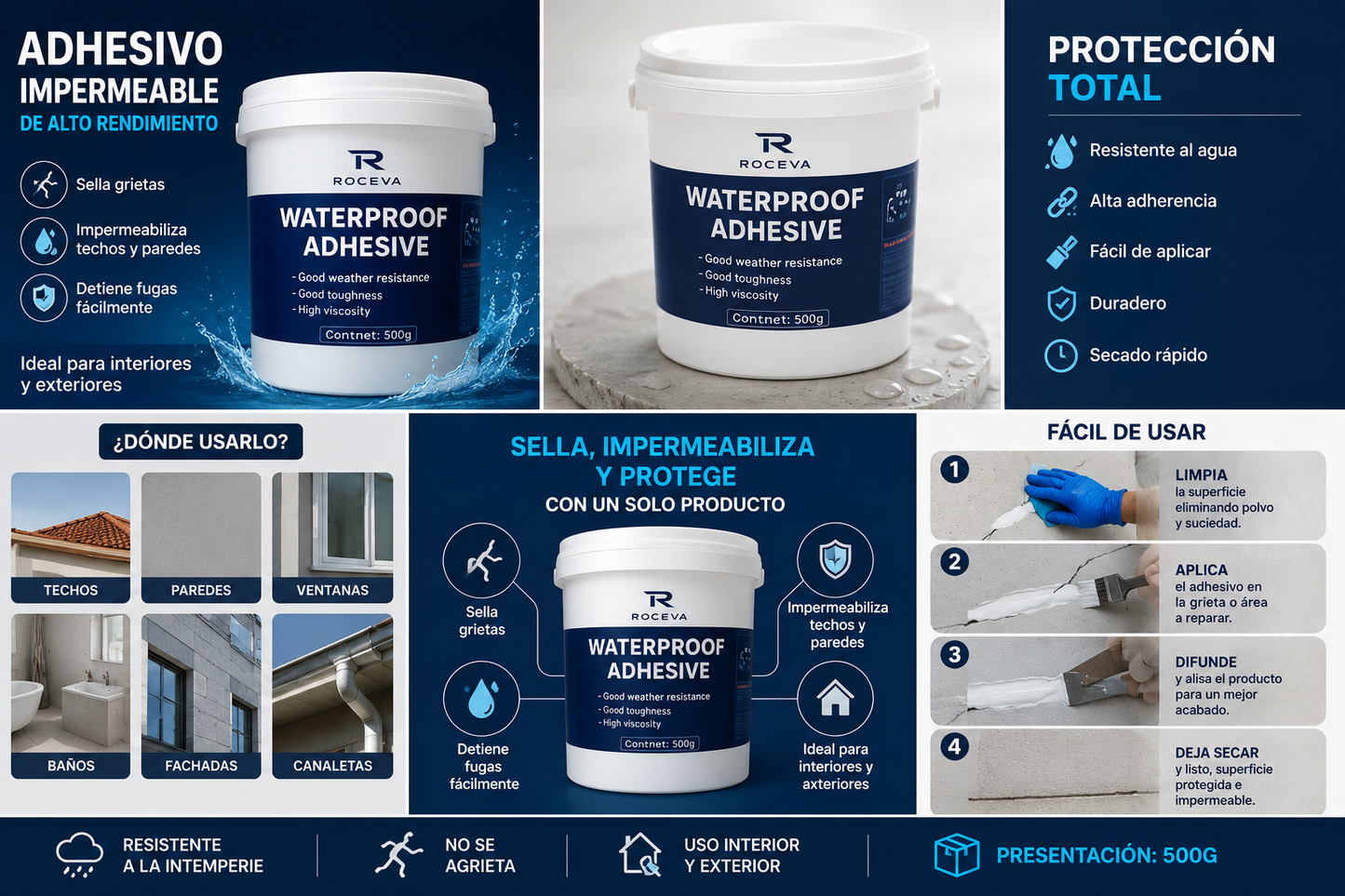 IMPERMEABILIZANTE SELLADOR DE FILTRACIONES DE 300 GRAMOS